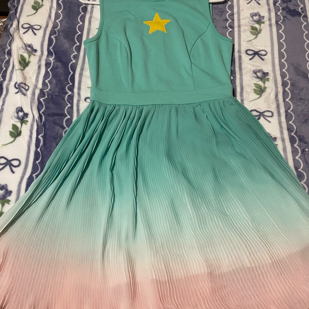 Her Universe Green to Pink Ombre Sleeveless Midi Dress with Yellow Star